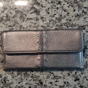 Michael Kors silver leather wallet